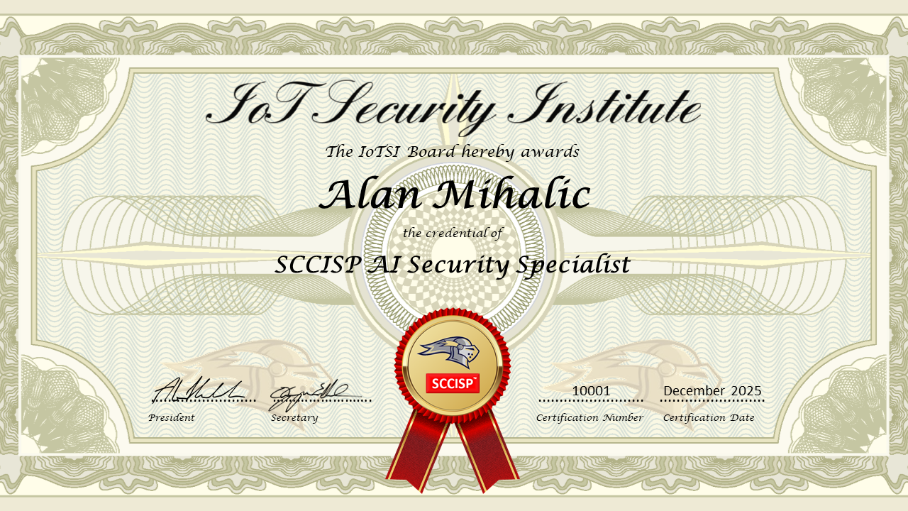SCCISP AI Security Alan Mihalic